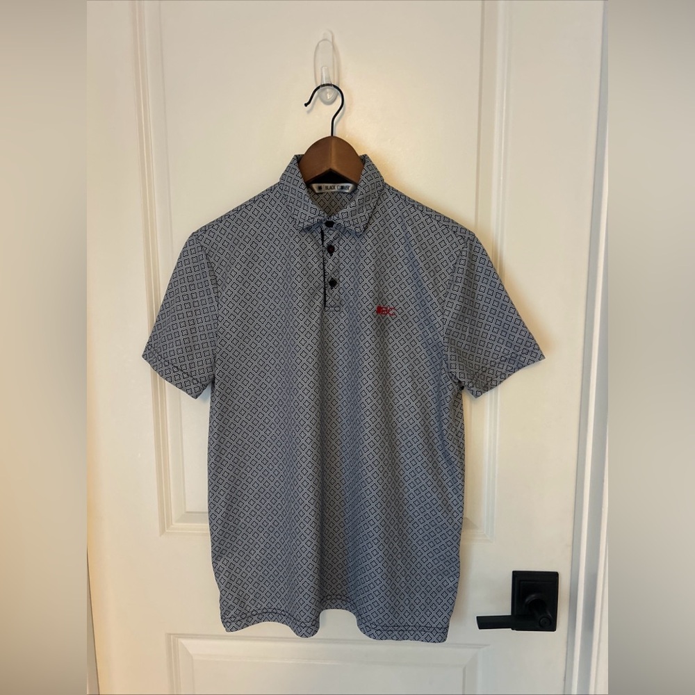 Black Clover Live Lucky Golf Polo Shirt Mens Size S Black White Short Sleeve